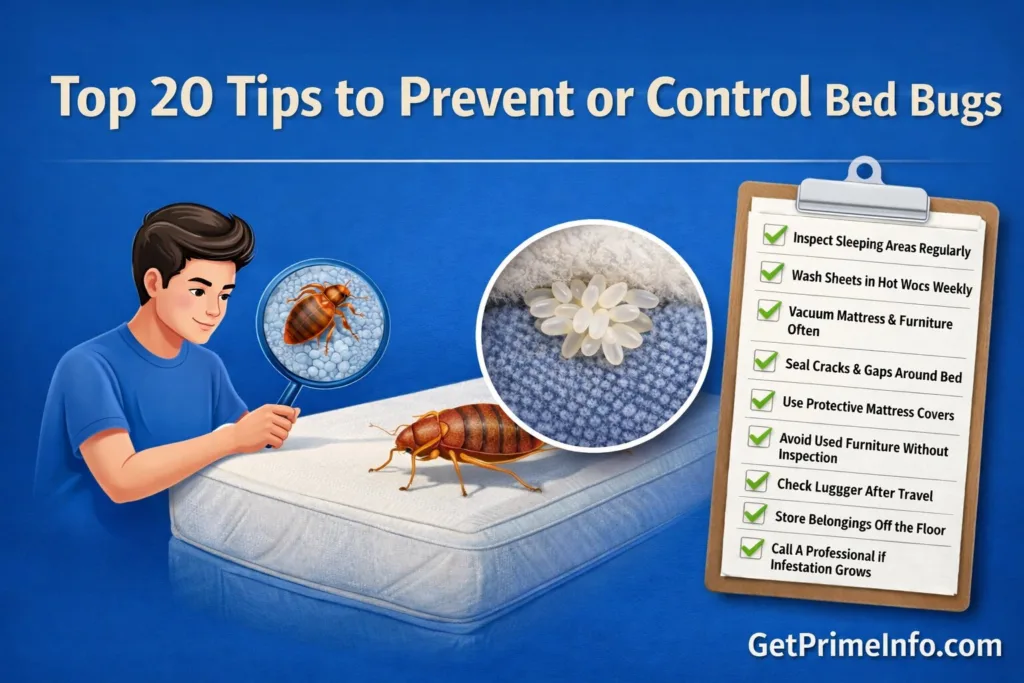 Top 20 Tips to Prevent or Control Bed Bugs