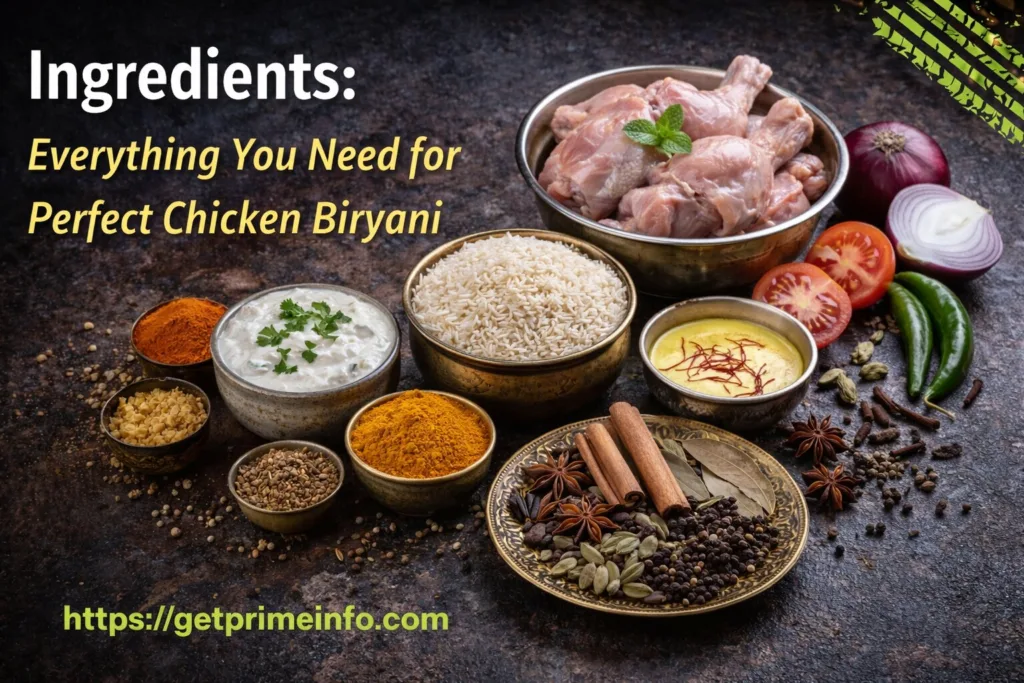 Ingredients Everything You Need for Perfect Chicken Biryani